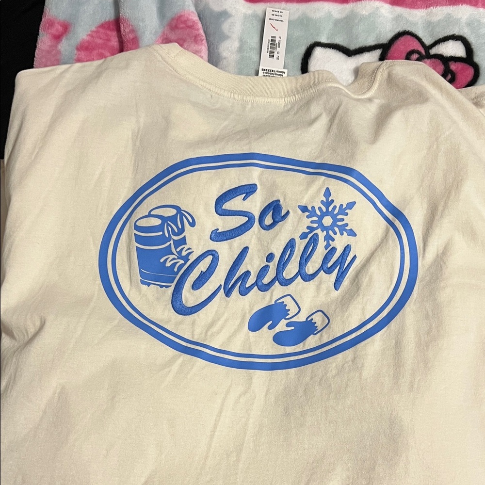 PINK Victoria's Secret White and Burgundy Tees - Picture 4 of 5